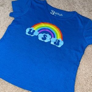 2 Cool USA Rainbow Short Sleeve Tee Size 4T